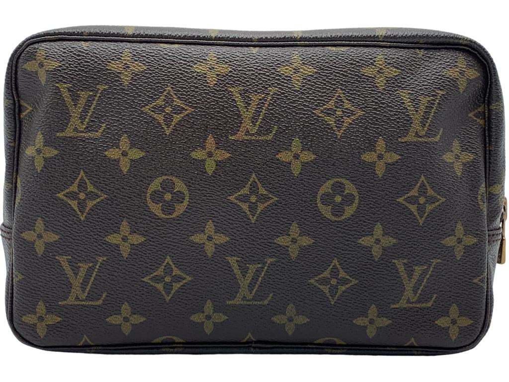 LOUIS VUITTON BROWN MONOGRAMMED TOILETRY POUCH (1 of 3)
