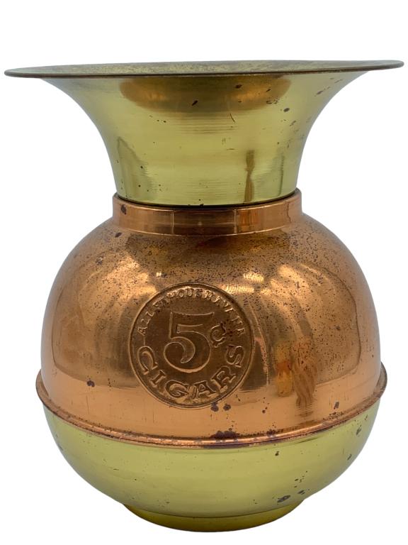 VTG FAMOUS HAVANA CIGAR COPPER BRASS SPITTOON 10" (1 of 5)