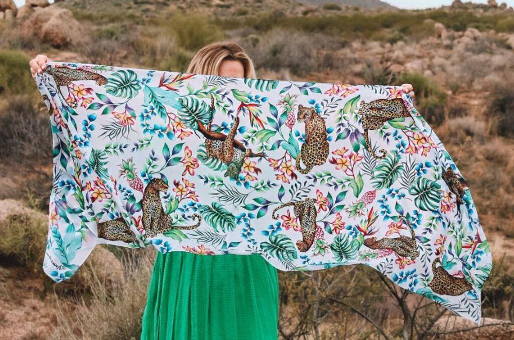 NEW! ANUSCHKA JUNGLE QUEEN CHIFFON SCARF (1 of 1)