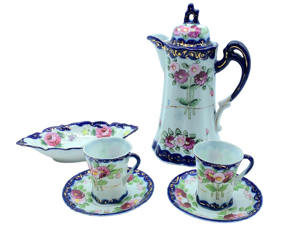 VTG NIPPON HANDPAINTED CHOCOLATE POT SET (1 of 8)
