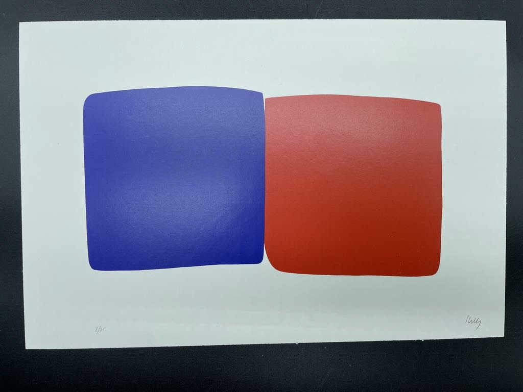 ELLSWORTH KELLY DARK BLUE AND RED COLOR PRINT 9" (1 of 3)