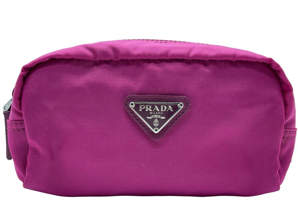 PRADA PINK CANVAS  COSMETIC POUCH (1 of 5)