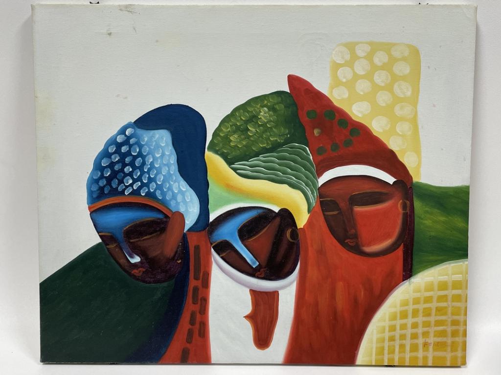 JOHN KEATON MODERN FIGURAL PAINTING ON CANVAS 24" (1 of 4)