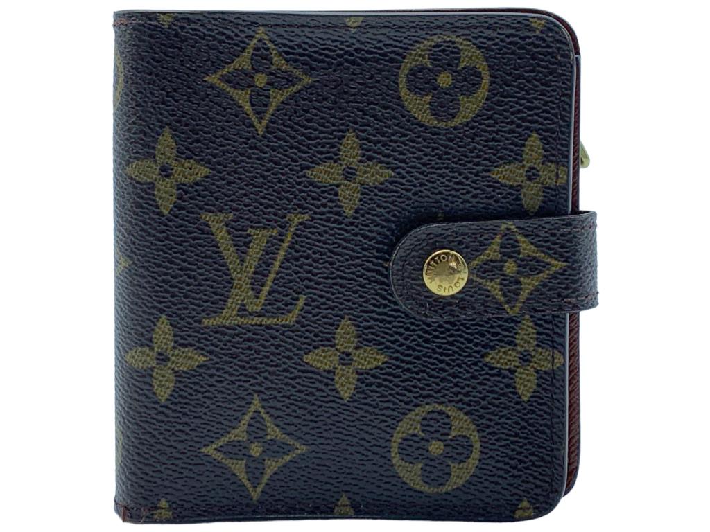 LOUIS VUITTON BROWN MONOGRAMMED COMPACT ZIP WALLET (1 of 4)