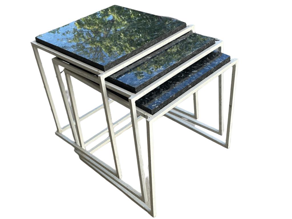 SET OF 3 DANISH MODERN NESTING TABLES 17" (1 of 9)