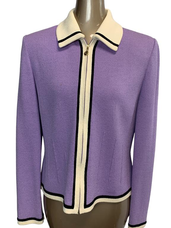 ST JOHN LAVEBDER WOMANS ZIP UP TOP SIZE 12 (1 of 3)