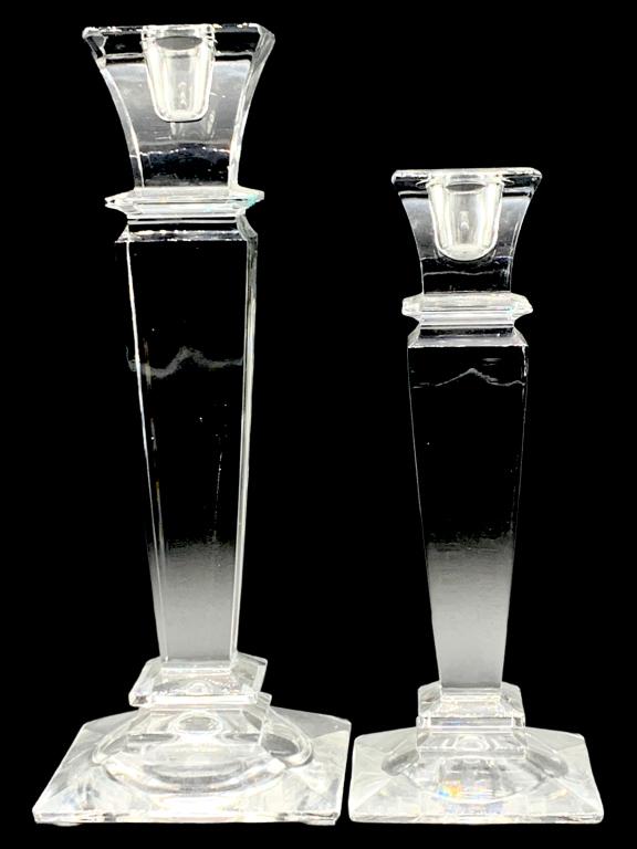 SHANNON CRYSTAL STYLE SQUARE PILLAR CANDLE HOLDERS (1 of 4)