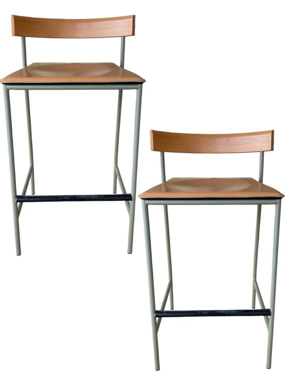 MID MOD CIDUE CASA COMUNITA ITALY BAR STOOLS: VINTAGE MID CENTURY MODERN CIDUE CASA COMUNITA ITALY BAR STOOLS--32" X 18" X 16"" APPROX (SEAT HEIGHT 26" APPROX)-GOOD PRE OWNED CONDITION-DP101122