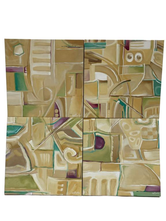 LOT OF 4 DS MARTIN ABSTRACT PAINTINGS (1 of 7)