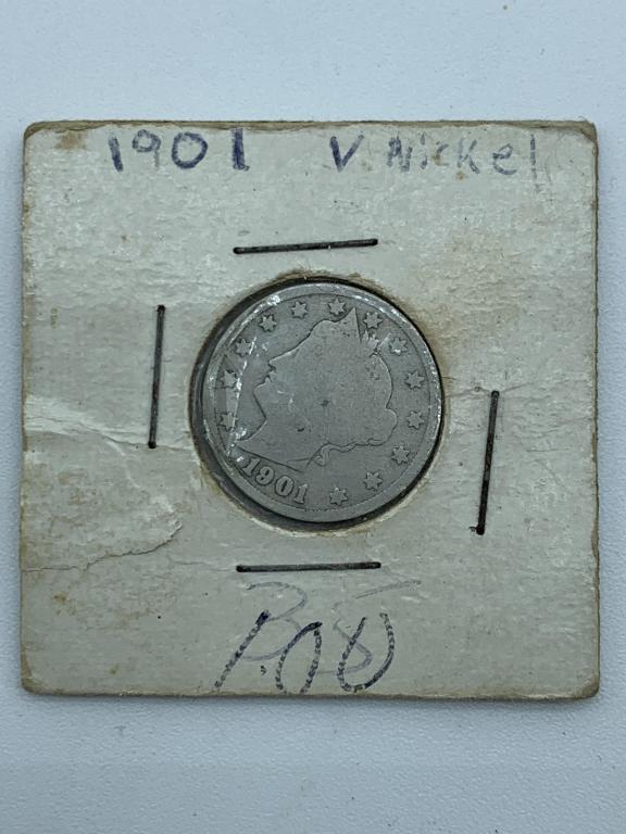 1901 V NICKEL COLLECTIBLE U.S. COIN (1 of 2)