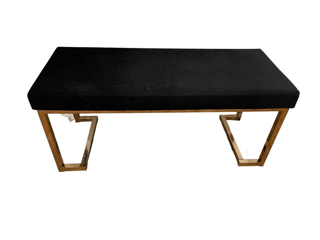 CONTEMPORARY MODERN BRASS ACCENT BENCH 40" (1 of 3)