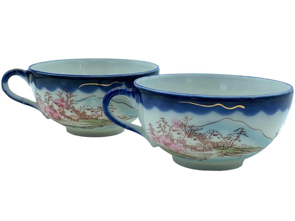ANTIQUE CHINESE FAMILLE ROSE MANDARIN TEA CUPS (2) (1 of 6)