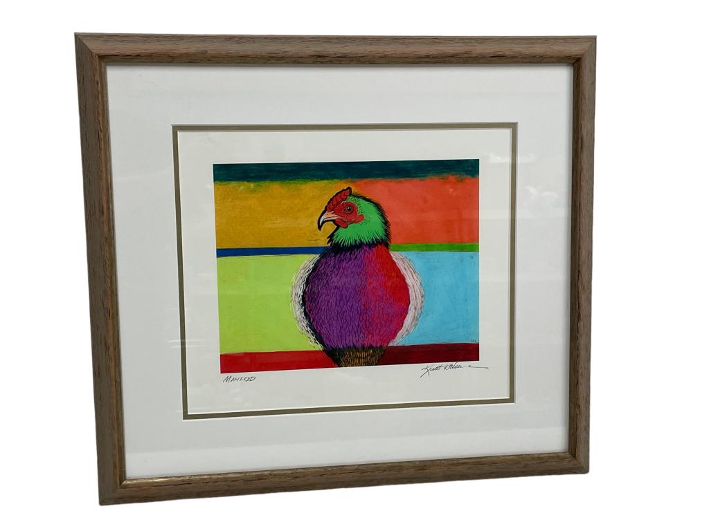 COLORFUL EXPRESSIONIST ROOSTER PRINT 20" (1 of 4)