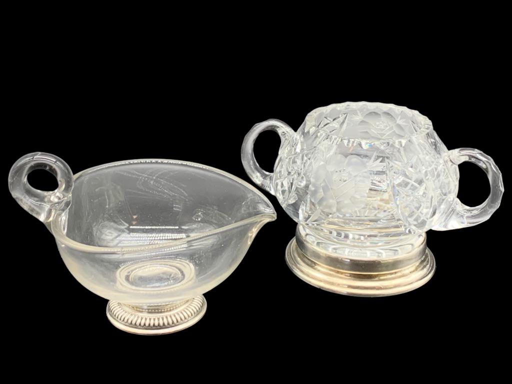 VTG STERLING FOOTED DISH BOWLS WITH HANDLES (2) (1 of 4)