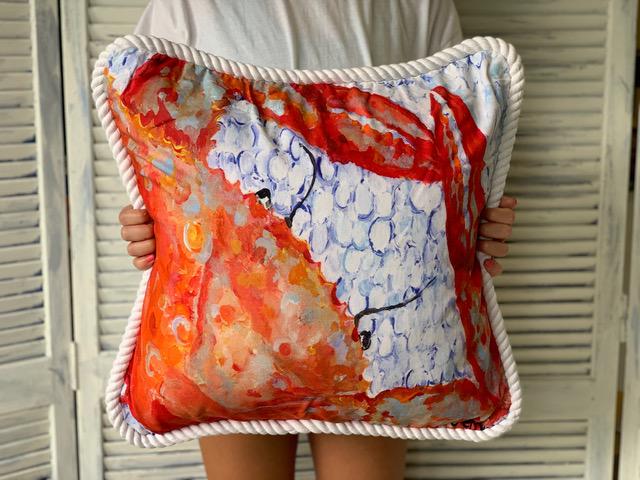 NEW CRAB COTTON COASTAL PILLOW BY MY ISLAND (1 of 1)