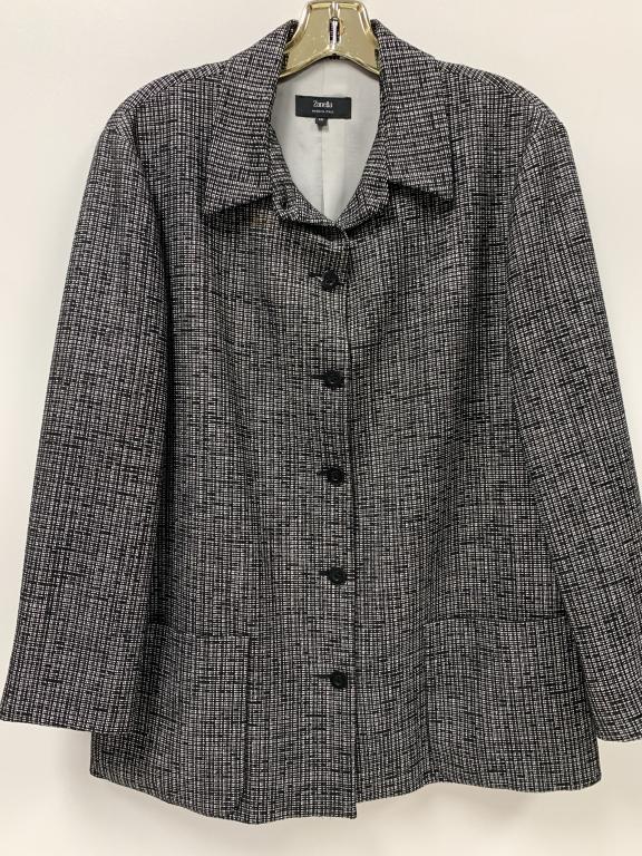 ZANELLA SIZE 12 SUIT JACKET BLACK WHITE (1 of 3)