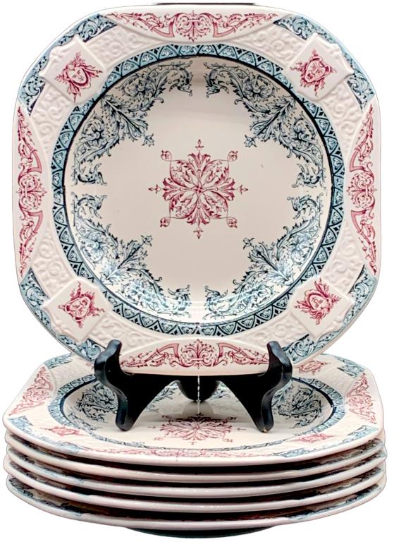 VTG LONGCHAMP "DIANE" PATTERN DINNER BOWL SET 10" (1 of 4)