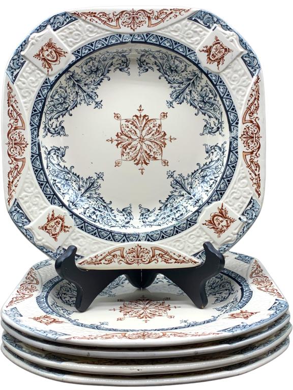 VTG LONGCHAMP "DIANE" PATTERN DINNER BOWL SET 10" (1 of 5)