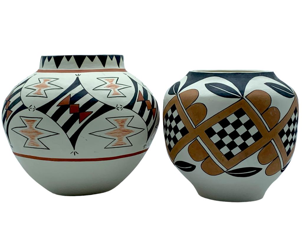 ERA CERAMIC ACOMA STYLE POTTERY VASES (2) (1 of 7)