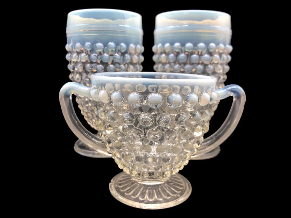 VTG FENTON HOBNAIL WATER GOBLETS: VTG FENTON HOBNAIL WATER GOBLETS