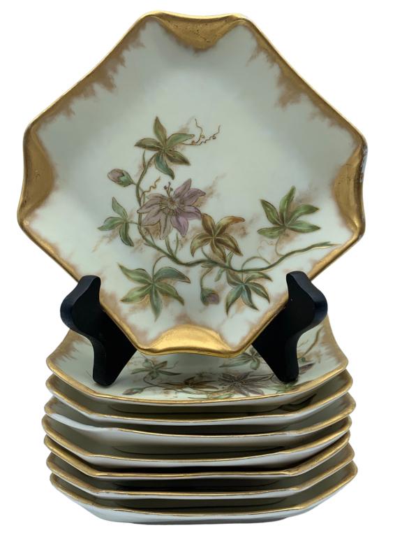 VTG HAVILAND & CO. WHITE/GOLD LIMOGES PLATE SET 7" (1 of 4)