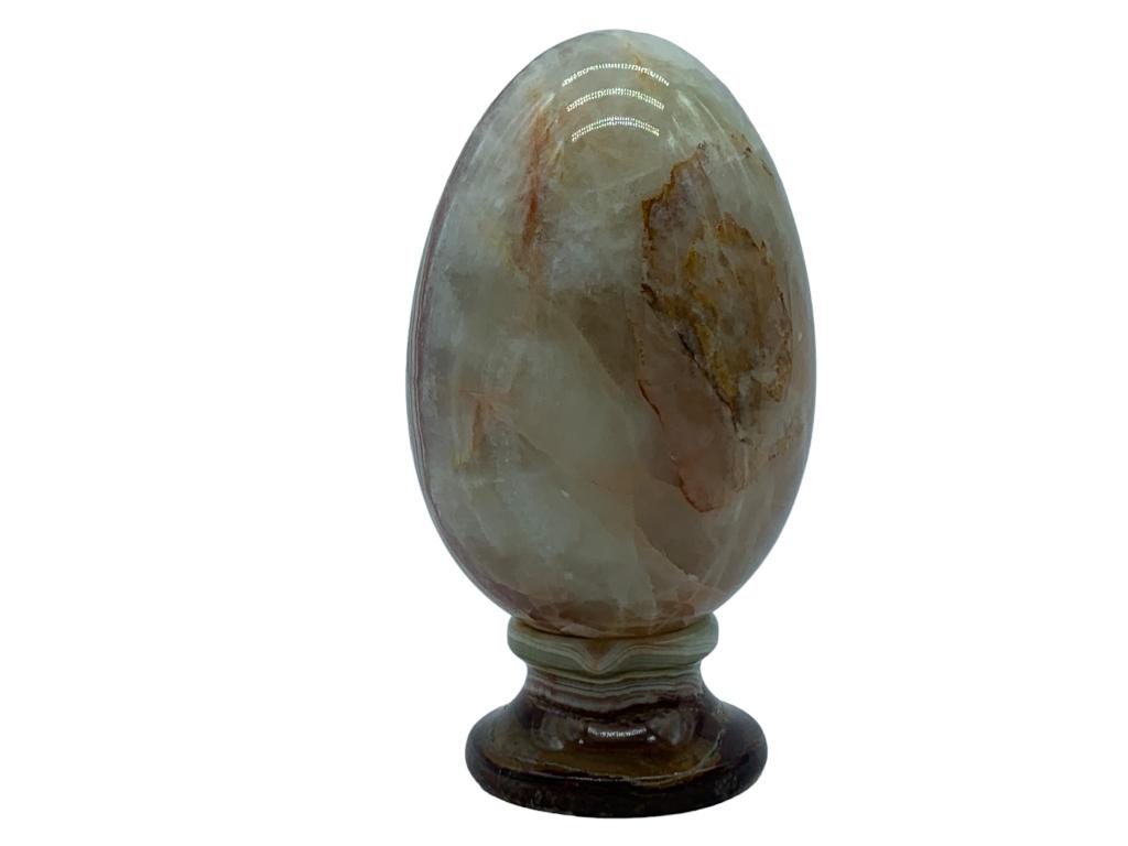 NATURAL OCEAN JASPER STYLE EGG SCULPTURE 7" (1 of 4)