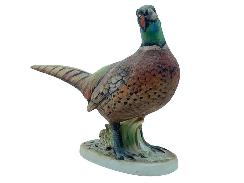LEFTON HAND PAINTED PORCELAIN BISQUE PHEASANT 5.5": -LEFTON HAND PAINTED PORCELAIN BISQUE PHEASANT 5.5" THIS ITEM IS LOCATED OFF-SITE. All items must be picked up by confirmed online appointment on SATURDAY, JANUARY 21st Appointments will be required t