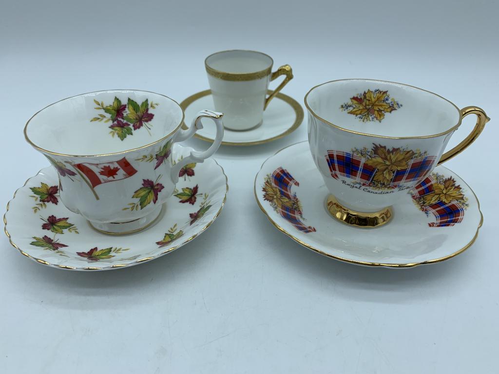 VTG TEA CUP TRIO. 2 REFERENCING CANADA, LOT OF 3 (1 of 1)