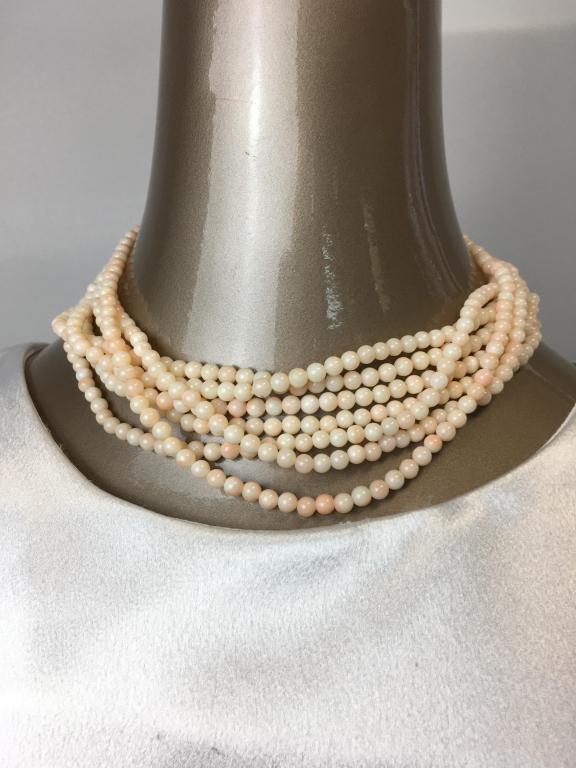 VTG COSTUME 'PRETTY IN PINK' MULTI-STRAND NECKLACE (1 of 4)