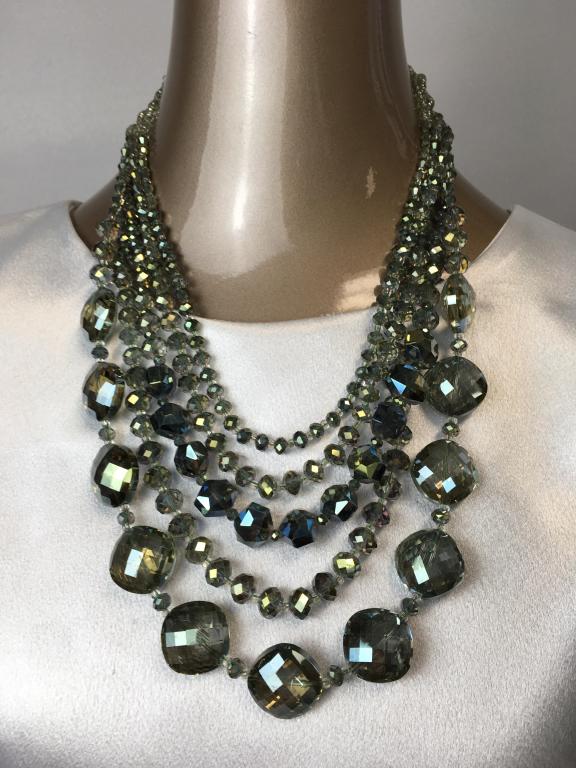 VTG COSTUME 5 STRAND SHOW-STOPPER NECKLACE (1 of 3)