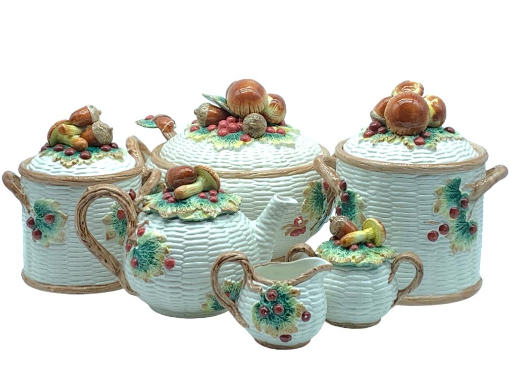 VTG FITZ & FLOYD WOODLAND FOLIAGE KITCHEN SET (1 of 9)