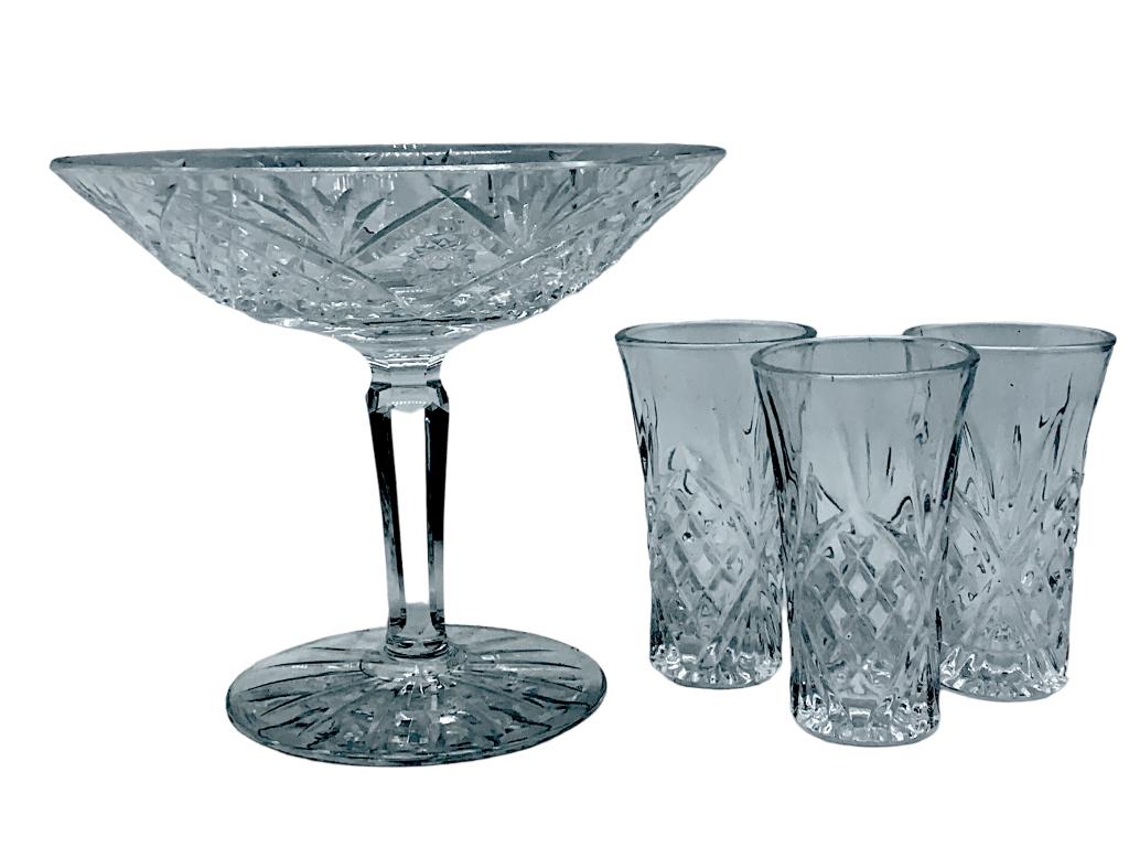 WATERFORD CRYSTAL FOOTED COMPOTE & SHOT GLASSES (1 of 2)