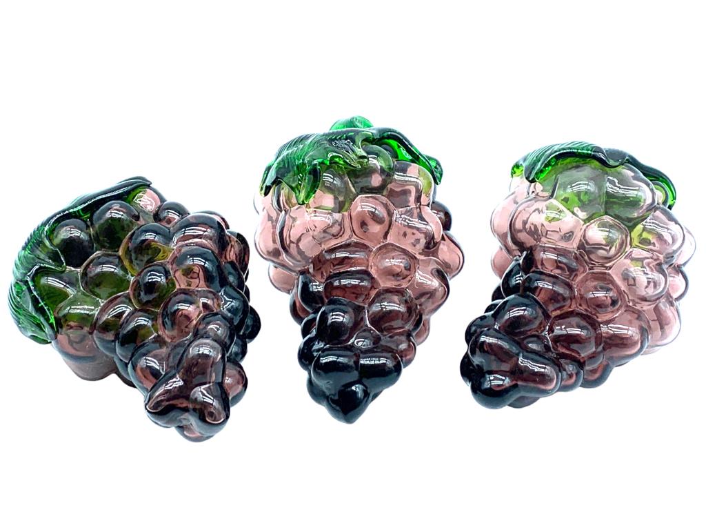 VTG MURANO STYLE ART GLASS GRAPE SCULPTURE (2) (1 of 3)