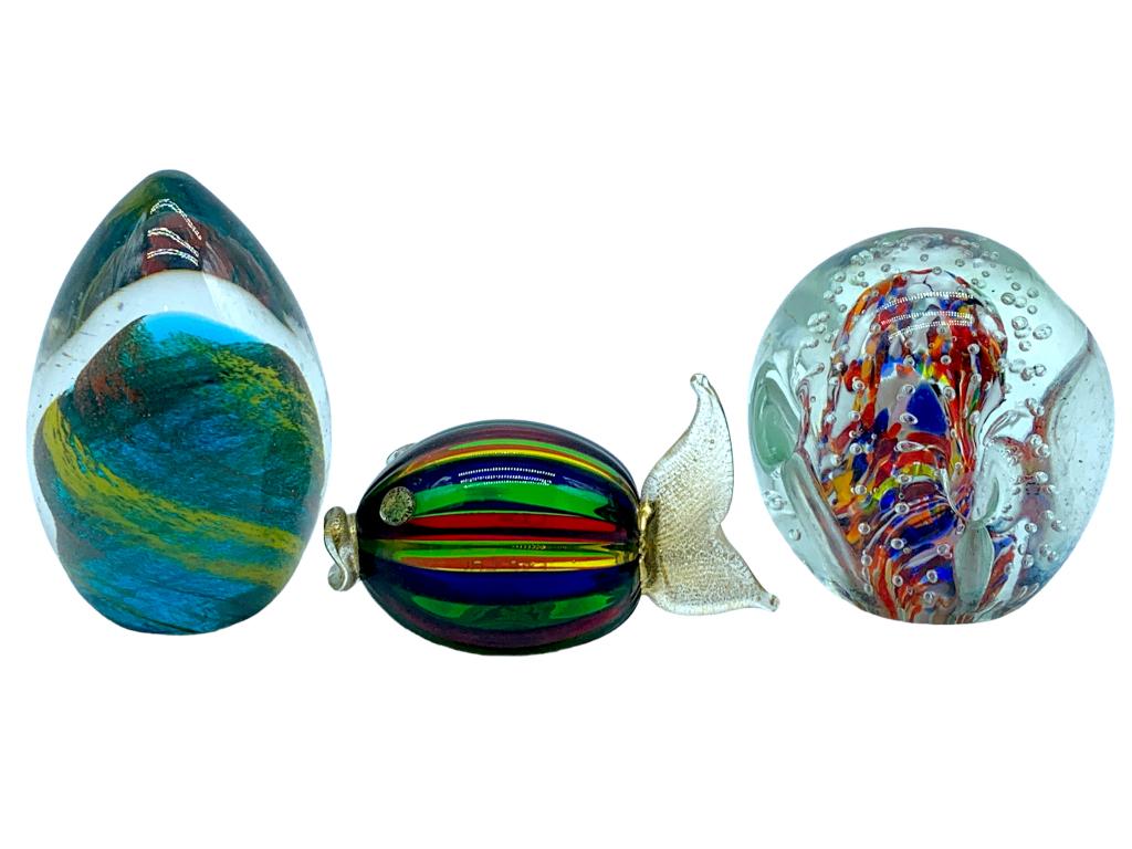 MURANO STYLE ART GLASS PAPERWEIGHT TRINKETS (1 of 6)