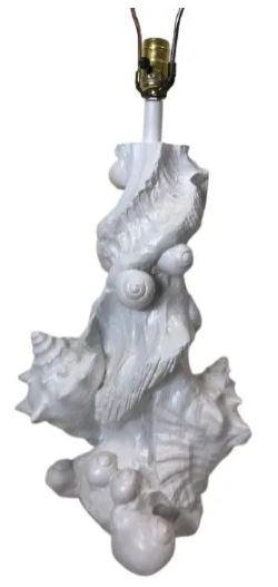 VTG COASTAL MODERN CARVED SHELL LAMP 23" (1 of 6)