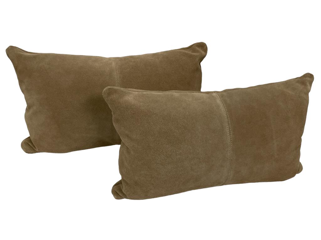 SET OF 2 SUEDE RESTORATION HARDWARE ACCENT PILLOWS (1 of 6)