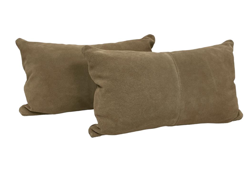 SET OF 2 SUEDE RESTORATION HARDWARE ACCENT PILLOWS (1 of 6)