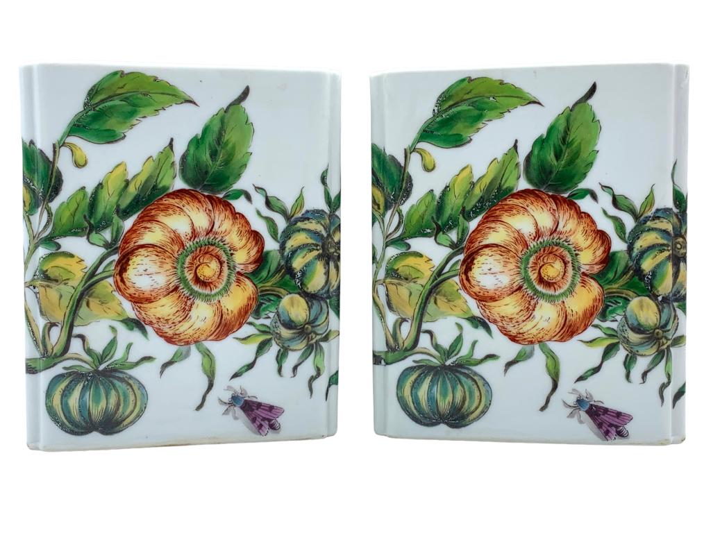 PAIR OF HAND PAINTED MOTTAHEDEH DESIGN PLANTERS: -PAIR OF HAND PAINTED MOTTAHEDEH DESIGN PLANTERS -SET OF 2STAMPED ON BOTTOM JR 01/05