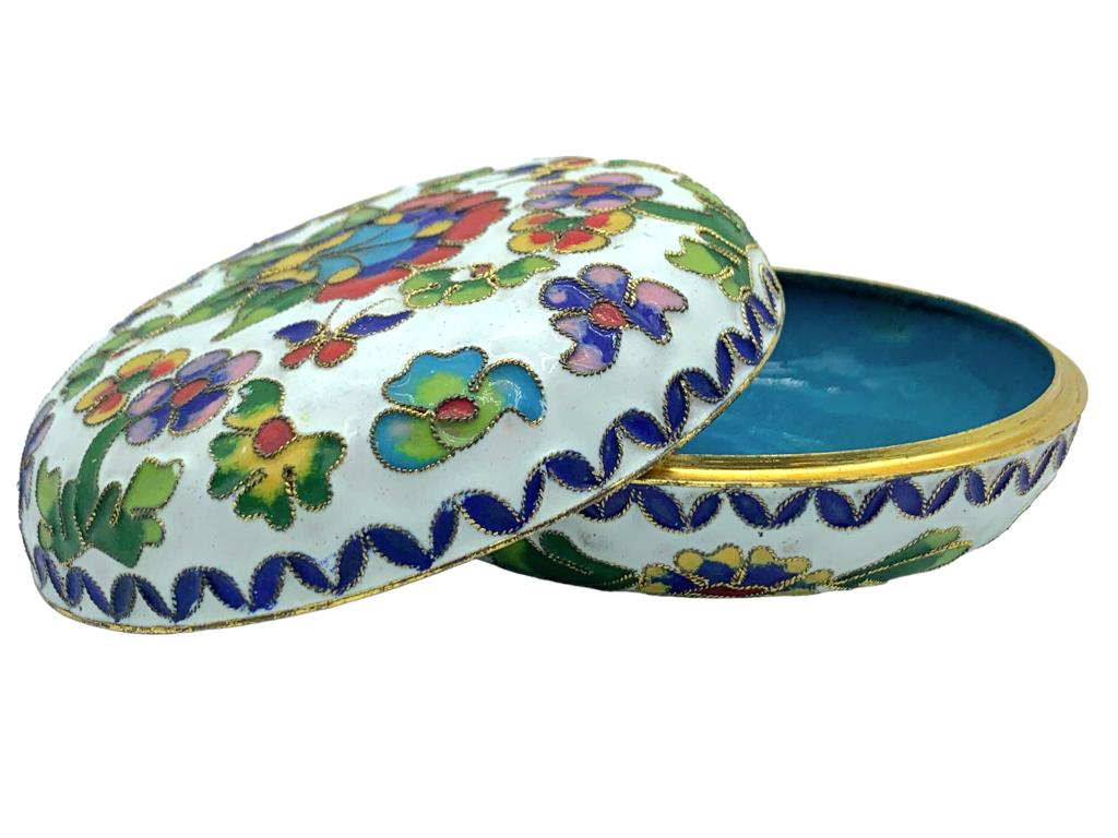 CLOISONNE TRADITIONAL COPPER ENAMAL TRINKET DISH (1 of 5)