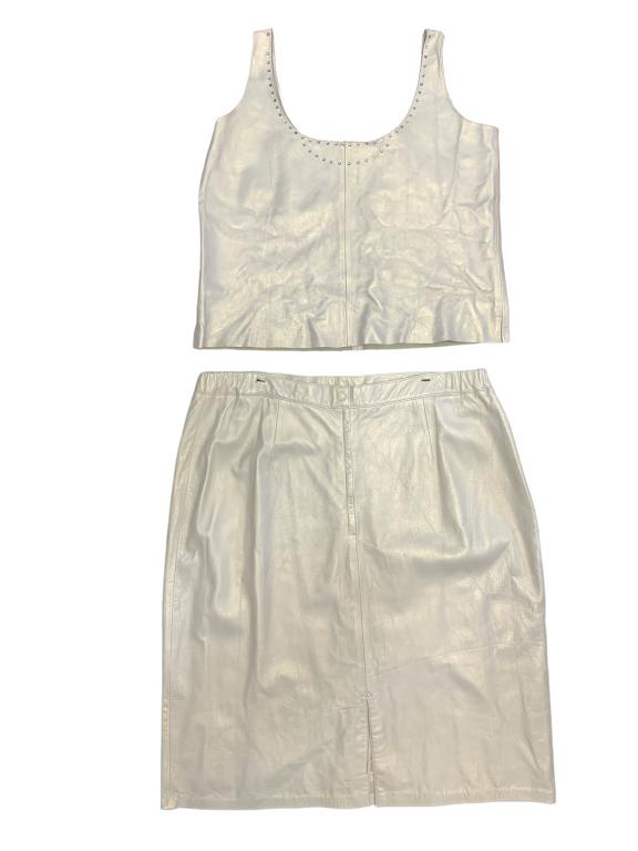 DERO BY ROCCO D'AMELIO LEATHER A LINE SKIRT & TOP (1 of 3)