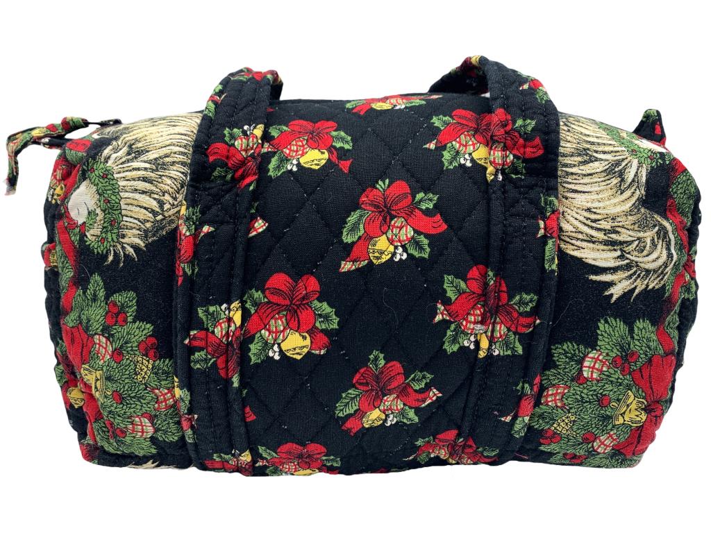 VERA BRADLEY BLACK RED HENS & HOLLY QUILT HANDBAG (1 of 5)