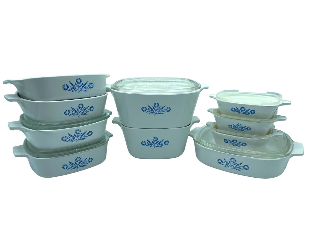 VTG CORNINGWARE SET OF 10 CASSEROLE DISHES (1 of 9)
