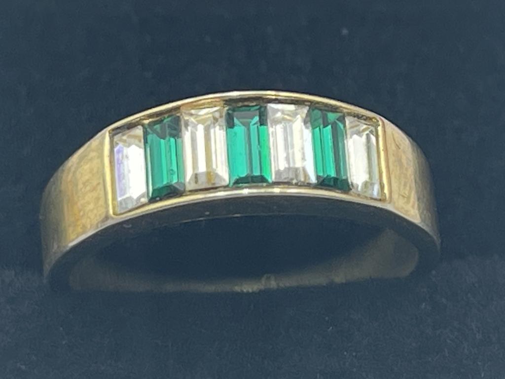 VTG GOLD GEMSTONE RING SZ 6 1/2 (1 of 1)