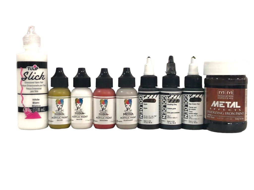 9 ASSORTED ACRYLIC PAINTS ART SUPPLIES (1 of 2)