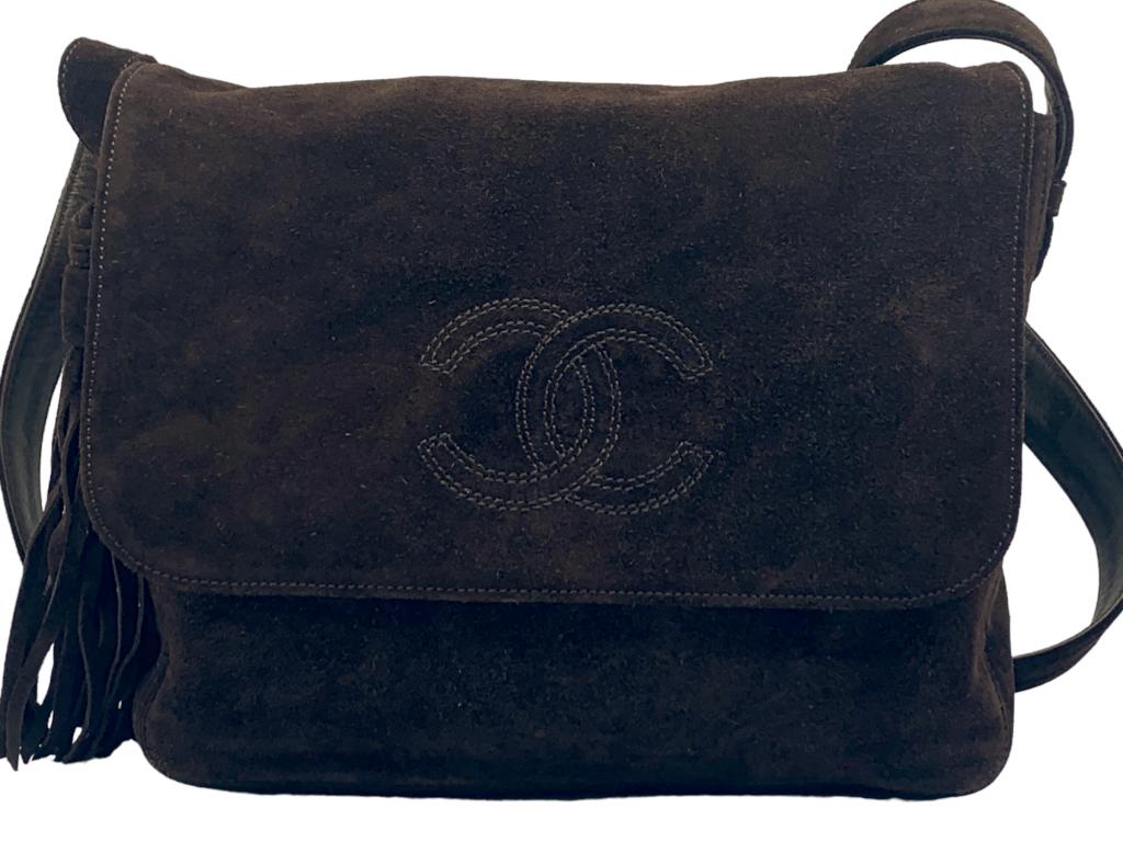 CHANEL CC BROWN SUEDE TASSEL SHOULDER FLAP (1 of 5)