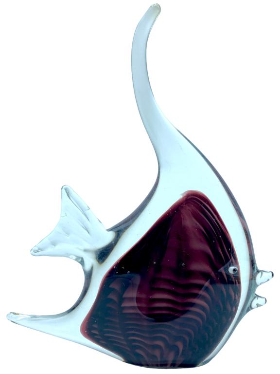 VTG ITALIAN MURANO GLASS SCALAR FISH SCULPTURE 10" (1 of 5)