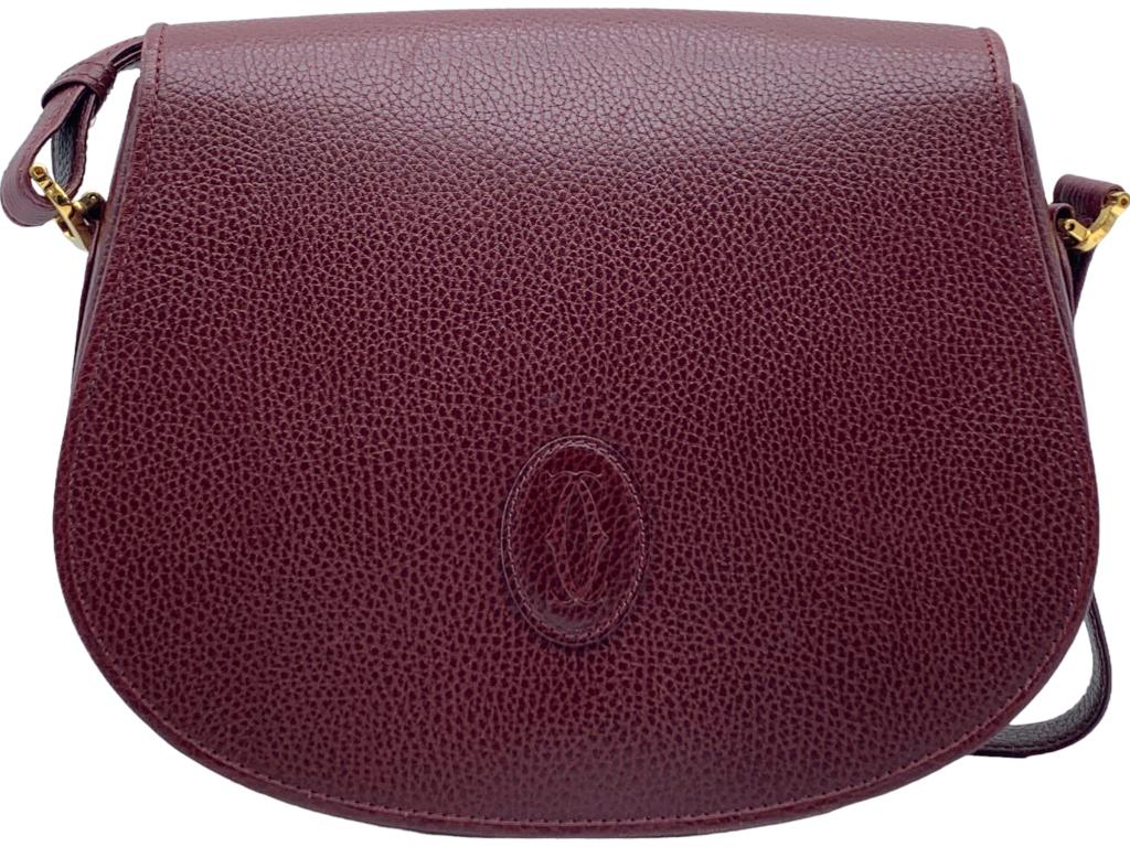 CARTIER BURGANDY HALFMOON CROSSBODY FLAP (1 of 5)