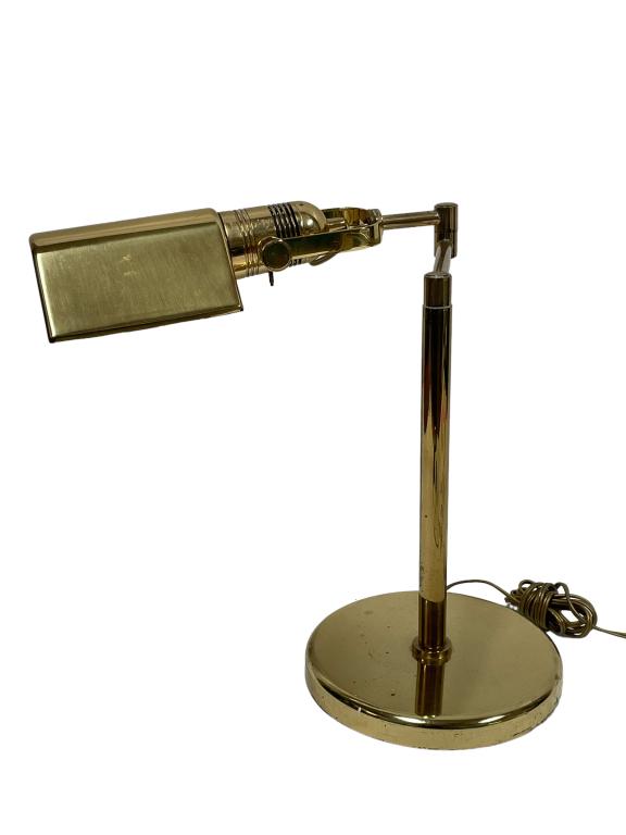VINTAGE BRASS NESSEN ADJUSTABLE DESK LAMP 14" (1 of 5)