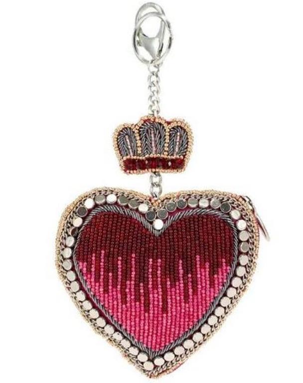 NEW MARY FRANCES HAVE A HEART KEY CHAIN KEY FOB: NEW! MARY FRANCES "HAVE A HEART" COIN PURSE KEY FO-4.25 x 0.5 x 4.25"Zipper closure, key ring and easy open lobster-claw claspfits a credit cardThis is a handmade item, each one an individual work of