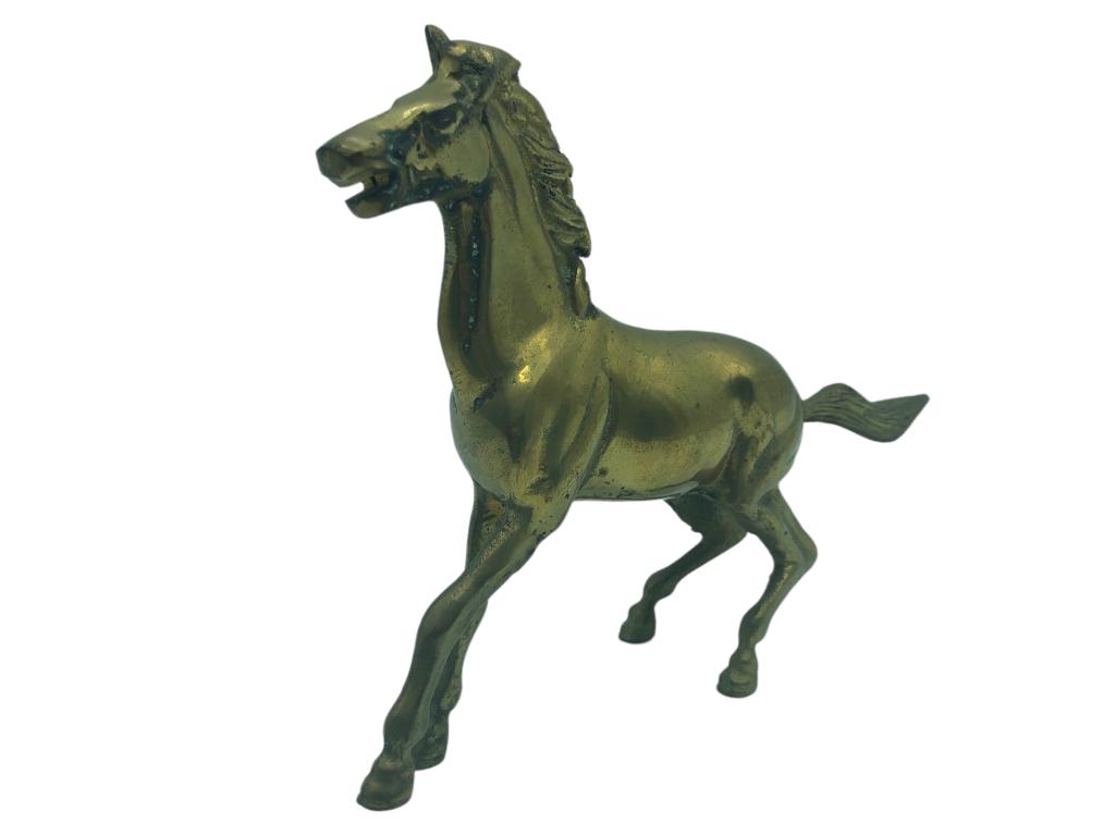 VTG BRASS MUSTANG STATUE (1 of 4)
